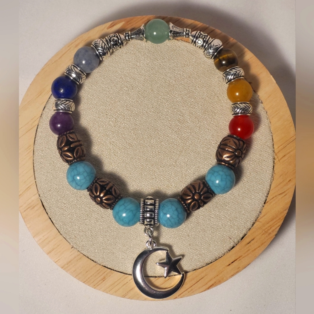 🌙 Handmade Moon Star Budda Bracelet